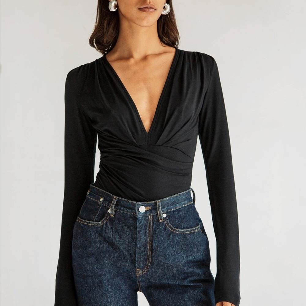 The Line by K Isla Black Bodysuit New Without Tags Never Worn